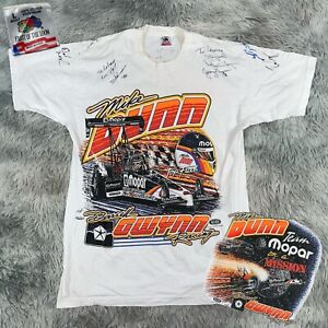 Vintage 1990’s Mike Dunn Autographed Team MOPAR Gwynn Racing NHRA T Shirt L