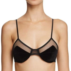Kendall + Kylie Velvet & Mesh Balconette Bra 32C - Picture 1 of 4