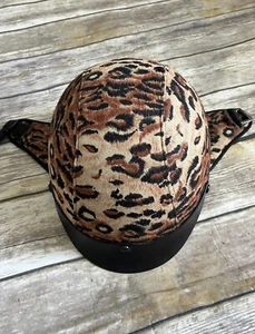DOT  Leopard  Motorcycle Beanie Helmet Chopper Cap  Women M - Picture 1 of 4
