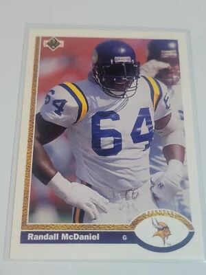RANDALL McDANIEL 1991 Upper Deck #421.  VIKINGS - Image 1 of 2