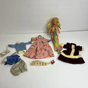 Vintage Barbie Set blonde Puppe Best Buy Regenbogen Neckholder Kleid Haarverlängerung - Bild 1 von 24
