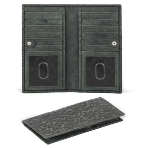 Real Leather Long Bifold Wallet for Men & Women - RFID Slim Bi Fold 12 Credit... - Picture 1 of 7