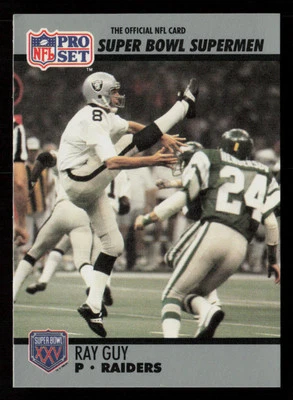 Ray Guy 1990-91 Pro Set Super Bowl XXV Silver Anniversary #116 HOF Raiders - Image 1 of 2