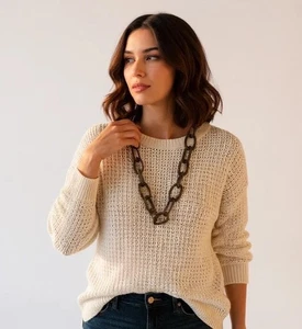 Boutique schwarze Mesh große Glieder 39" Halskette Kette - Bild 1 von 7