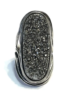 ANILLO PAZ DRUSY DRUZY PLATINO CUARZO PLATA ESTERLINA 925 TALLA 6,75 ISRAEL PZ Foto 1 de 4