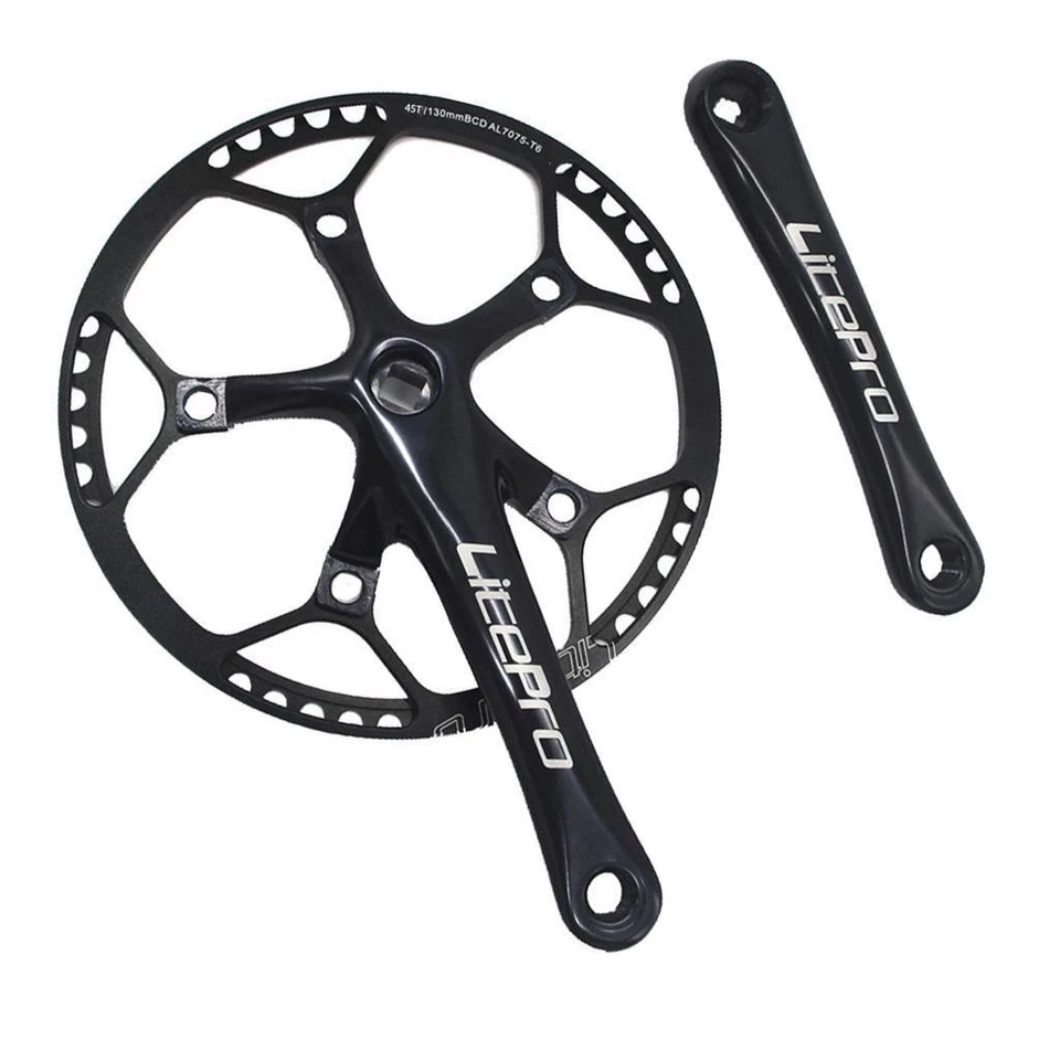 Single Speed Bike Crankset + 45T-58T Chainring 170mm Crankarm 130 BCD Crank Set - Image 1 of 1