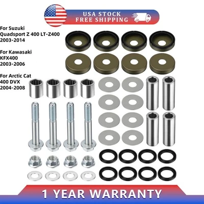 Lower Front A Arm Bushings Seals Kit for Suzuki LT-Z400 for Arctic Cat 400 DVX - Image 1 of 4