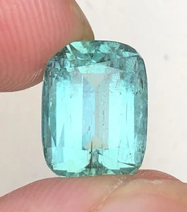 Piedra preciosa de turmalina azul aguamarina corte cojín facetado natural de 5,10 quilates de Afganistán - Imagen 1 de 10