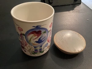VTG VILLEROY BOCH LE BALLON AIR BIRD CANISTER W/ LID ( 6 inches tall ) - Picture 1 of 3