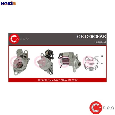 STARTER CST20606AS FOR SAAB B205E 2.0L B235E 2.3L 4cyl 9-5 - Image 1 of 4