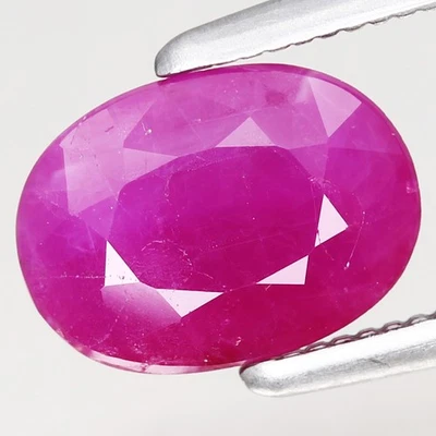 1.63ct 7.7x5.7mm Oval Natural Heated Burmese Pinkish Red Ruby Precious! Gems - Image 1 of 4