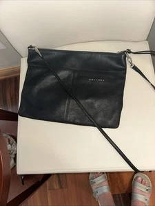 Sanctuary 100% Leather Black Large Envelope Style Crossbody Purse - Picture 1 of 8