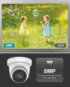 Richsecu Brand New 4K 8MP Smart Turret IP Camera 120 dB WDR 2.8-12mm IK10 - Picture 1 of 6