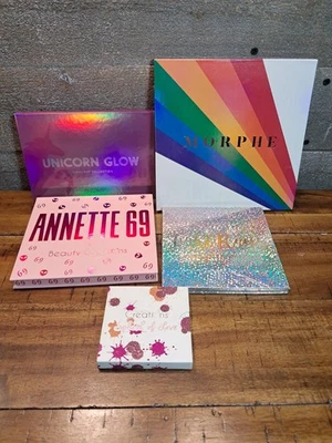 Lot Of 5 New Make Up Palettes Morphie Unicorn Glow  Annette 69 Light Rays  - Image 1 of 4