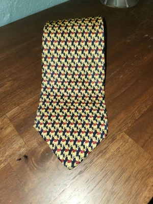 Gravata masculina italiana 100% seda formal Walt Disney Store Winnie The Pooh para negócios - Imagem 1 de 4