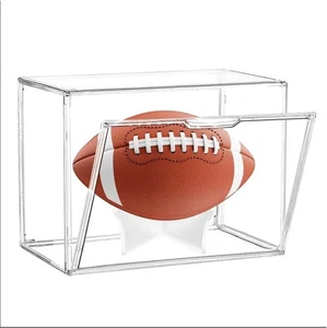 Fußball Vitrine Full Size Acryl Klar Box mit Ständer UV geschützt Memo - Bild 1 von 7