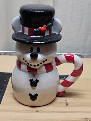 Disney Mickey Mouse Snowman Christmas Holiday Ceramic Mug - Vintage Grail - Image 1 of 4