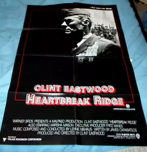 HEARTBREAK RIDGE Original One sheet Movie poster CLINT EASTWOOD VILLAGE ROADSHOW - Picture 1 of 4