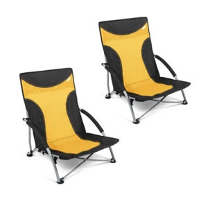 2 x Faltbarer Strandstuhl Beachchair Strand Stuhl Beach Chair Camping gelb - Bild 1 von 2