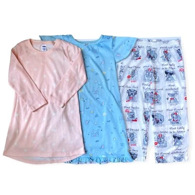 Girls Pajama Set Nightgowns Size 4, Lot of 3 PJs, PJ SALVAGE CARTER'S OLD NAVY - Image 1 of 4