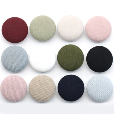 10Pcs Metal Shank Satin Fabric Covered Buttons Sewing Clothing Buckles 11mm-25mm - Image 1 of 4