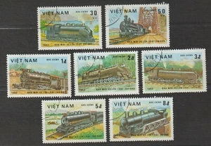 1983 Vietnam Stamps Locomotives Collection Scott # 1254-1260 Cto Never Hinged   - Picture 1 of 1