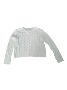 NWT COTTON EMPORIUM L Ivory Cable Knit Sweater Girls - Picture 1 of 7