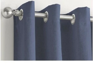 Enhanced Living Navy Vogue Woven Lined Eyelet Curtains 168x137cm (NB56) - Picture 1 of 3
