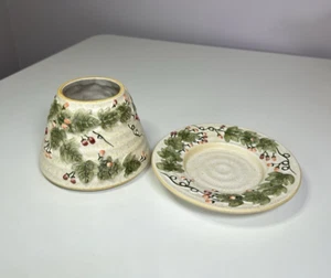 Yankee Candle Small Jar Shade Topper and Plate Ivy and Berries - Picture 1 of 6
