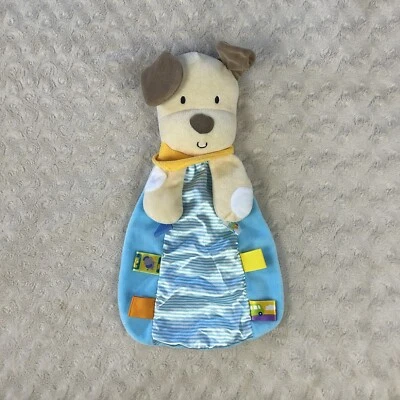 Taggies Cachorro Perro Lovey Manta de Seguridad Azul Bronceado Rayas Marrón Amarillo Foto 1 de 4