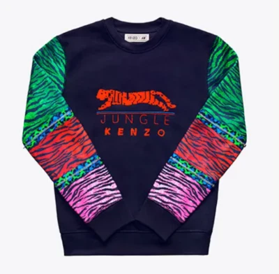 Top Kenzo x H&M Negro Colorido Tigre Rayas Cuentas Cremallera Manga Talla M Nueva Etiqueta Foto 1 de 4