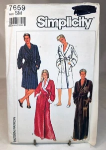 Pattern Unisex Robes Long or Short Size Small 32-34 Chest Simplicity 7659 - Picture 1 of 2