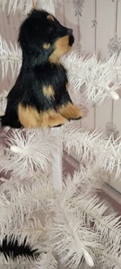 BLACK & BROWN ROTTWEILER FURRY DOG ORNAMENT BY KURT ADLER-3.5"-NEW-2023 - Picture 1 of 3