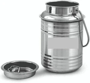 Stainless Steel Beautifully design Milk Can Storage Container With Lid 3 Ltr - Picture 1 of 5