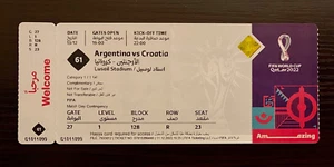 2022 World Cup Semi Final Argentina vs Croatia Ticket w/ Names Messi Record - Picture 1 of 7