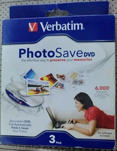 Verbatim photo save DVD 3 pack, 6000 photo capacity very rare - Picture 1 of 2