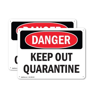 (2er Pack) Keep Out Quarantäne OSHA Gefahr Schild Aufkleber Metall Kunststoff - Bild 1 von 23