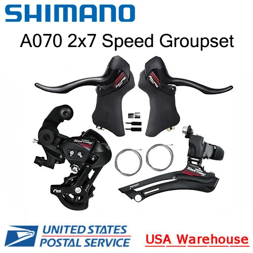 Shimano Tourney A070 2x7 Speed 3PCS Groupset Front Rear Derailleur Shift Brake  - Image 1 of 4