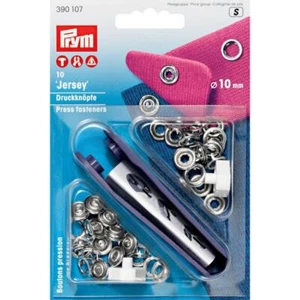 Prym Jersey Ring-Druckknöpfe (10 mm/ silberfarbig/ 10 St./ inkl. Werkzeug)390107 - Bild 1 von 3