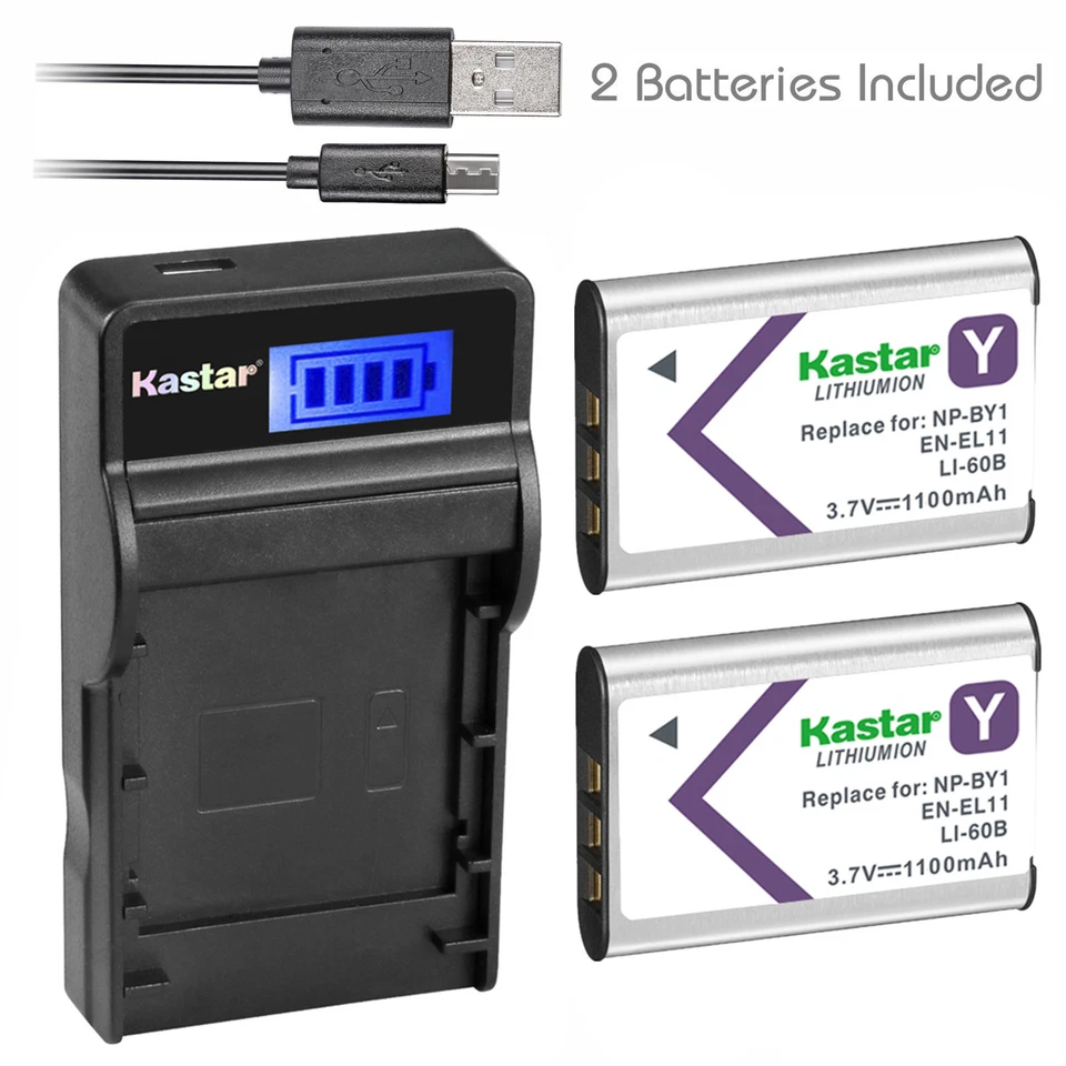 Зарядное устройство для аккумулятора Kastar DB-80 для камеры Ricoh R50 Sanyo DB-L70 Xacti VPC-E10 - Изображение 1 из 4