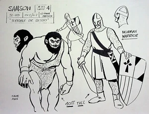 Young Samson & Goliath 1967 Animation Production ALEX TOTH Model Cel Copy - Picture 1 of 2