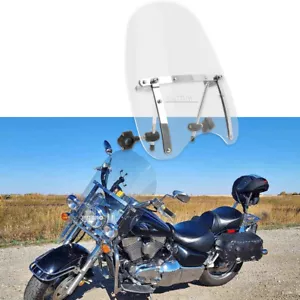 Clear Motorcycle Windshield for 7/8''& 1"Handlebars For Suzuki Intruder VL 1500 - Picture 1 of 15