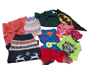 Female Girl Large Dog Clothes Lot Shirts Sweaters Costume Heat Diapers - Picture 1 of 4