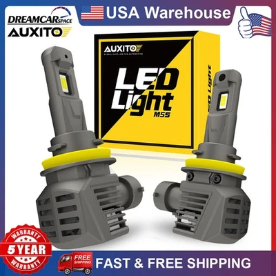 2pcs AUXITO H11 H9 H8 LED Headlight Bulb High Low Beam Kit Extremely White 6500K - Image 1 of 4
