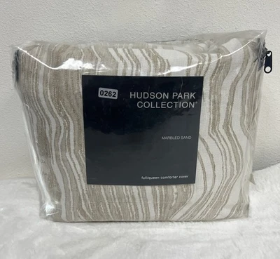 Hudson Park Collection Marbled Sand FULL / QUEEN Duvet Cover Beige - Image 1 of 4