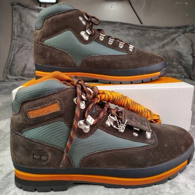 Timberland x AE Euro Hiker Boots Mens 12 Dark Brown Green Suede Mid Lace New NIB - Image 1 of 4