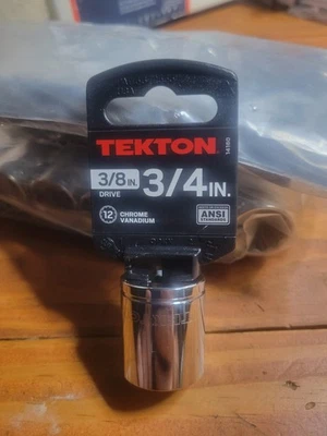 3/4" SHALLOW (3/8" DRIVE) SOCKET (12 POINT) TEKTON 14160 QTY: 1 NEW OLD STOCK - Image 1 of 4