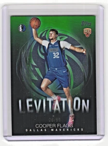 2025-26 Topps Cooper Flagg Levitation Green Rainbow /99 Rookie RC Mavericks L-16 - Picture 1 of 2
