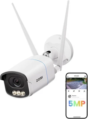 ZOSI C186 3K 5MP Aurora Lux WiFi Security Camera, Color Night, AI Detect, HDR - Image 1 of 4