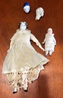 Antique Porcelain Bisque Dolls Lot 2 Victorian Clothing Loose Ceramic Heads Asia